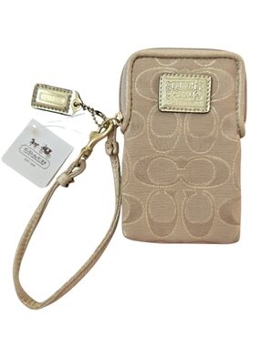 NWT Coach Y2K Poppy Signature Universal Case in Khaki Gold no. 61365 retro